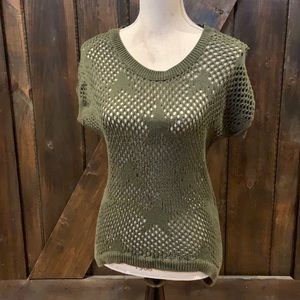 CandyCouture green knit star short sleeve top